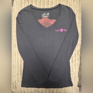 Salt Life Women's Charcoal Long Sleeve Tee with Pink Logo Size Medium NWOT